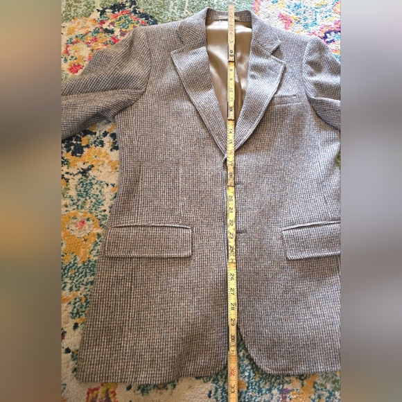 😍OVERSIZED VINTAGE STANLEY BLACKER WOOL BLAZER LEATHER BUTTONS😍 - Picture 5 of 6